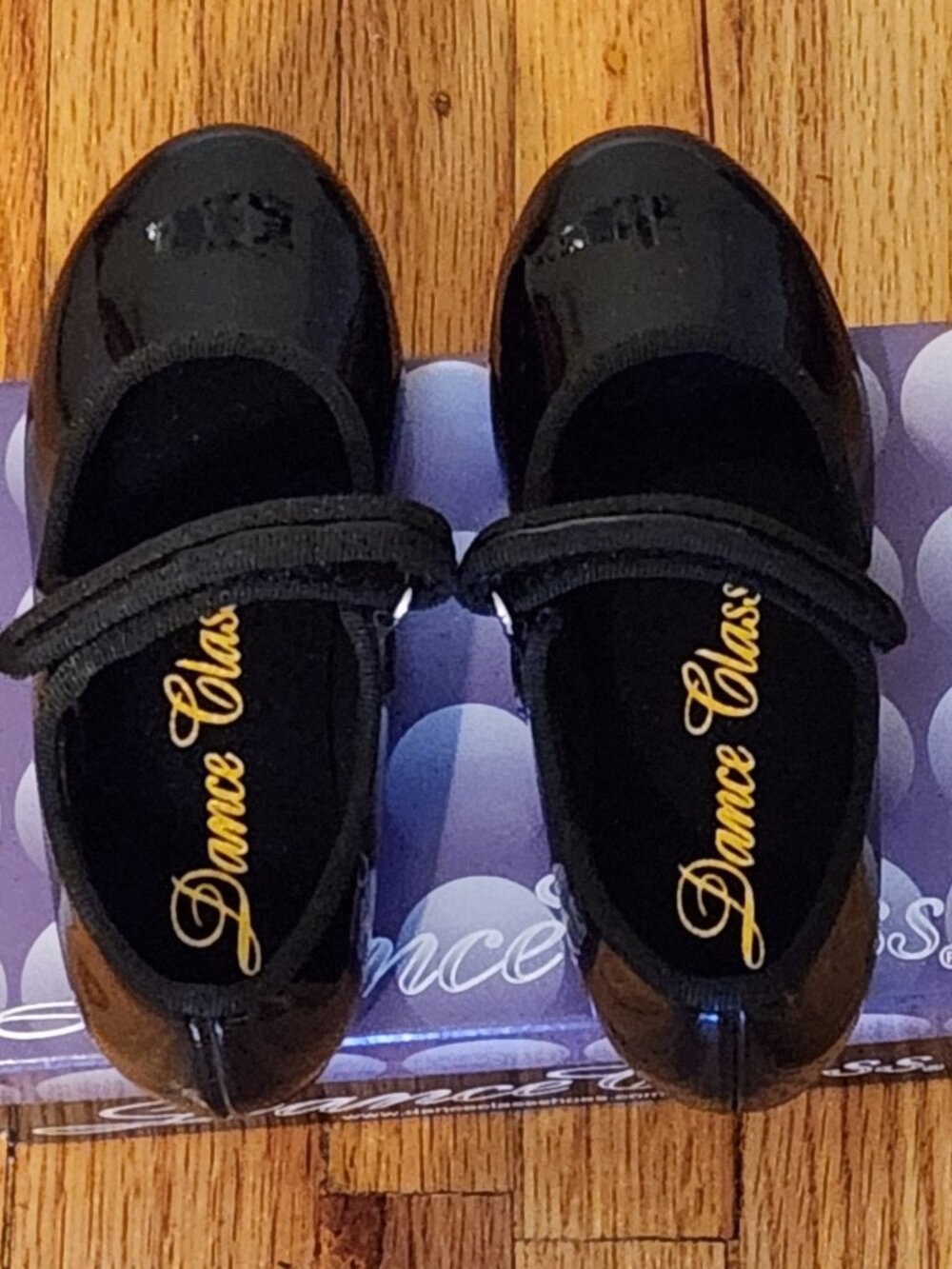 Dance Class Black Mary Jane Tap Shoes Girls Size 9 EUC